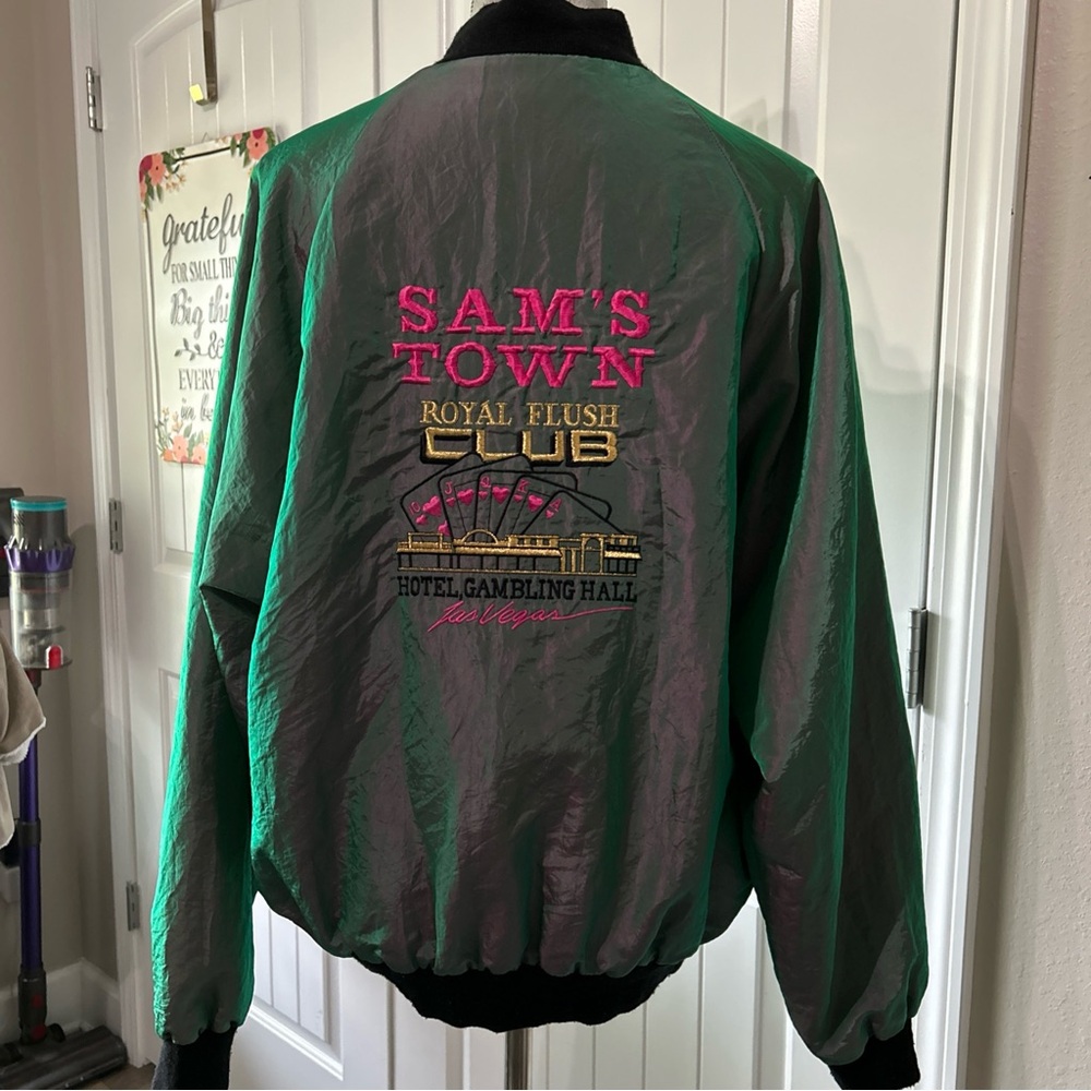 Sam's Town Green Jacket with Pink Embroidery